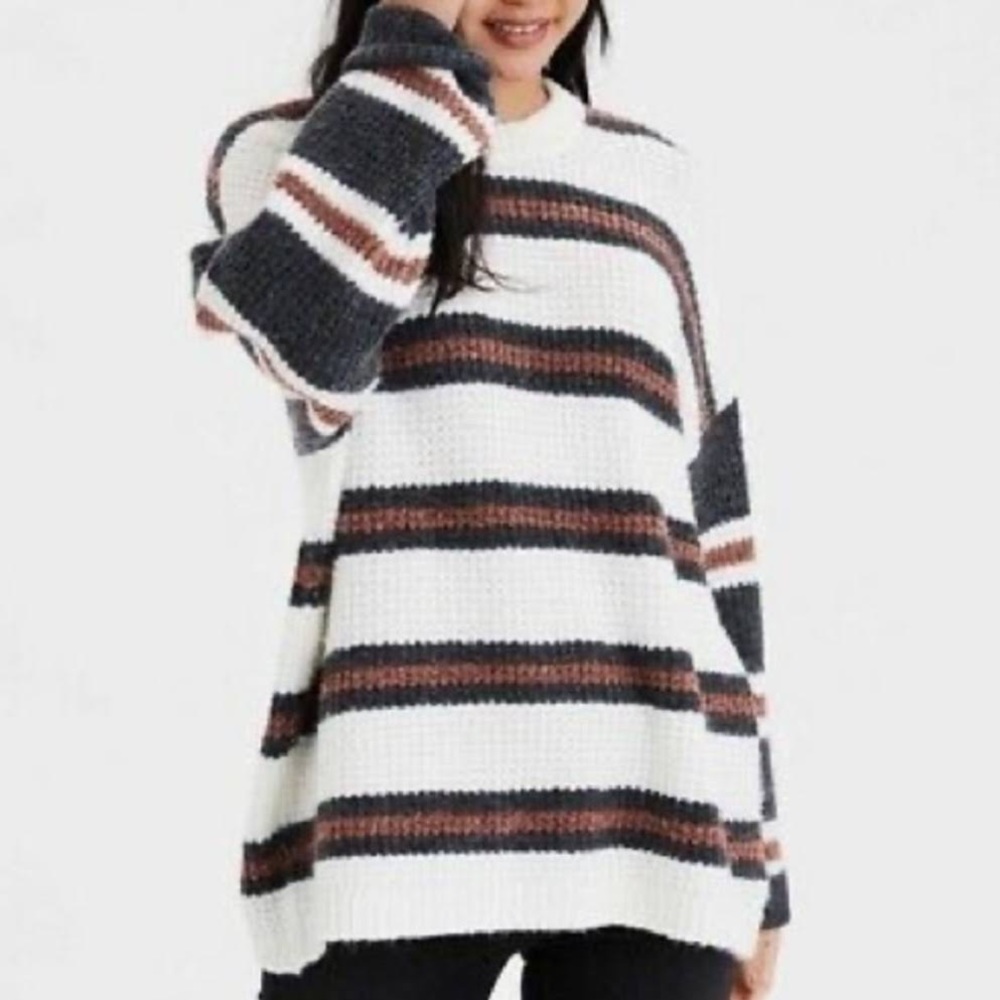 American Eagle Waffle Knit Striped Sweater | Size S - Picture 5 of 5